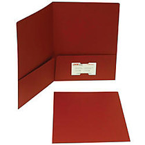 JAM Paper; Matte 2-Pocket Folders, 9 inch; x 12 inch;, 1 inch; Capacity, Dark Red, Pack Of 6