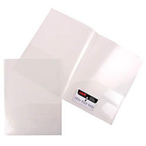 JAM Paper; Regular-Weight 2-Pocket Presentation Folders, 9 inch; x 12 inch;, Clear, Pack Of 6