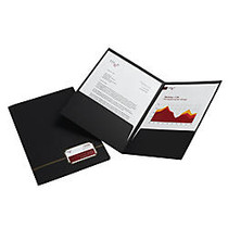 Office Wagon; Brand Executive Twin-Pocket Portfolios, Black/Gold, Pack Of 4