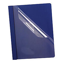 Oxford; Premium Clear Front Report Covers, 8 1/2 inch; x 11 inch;, Dark Blue, Pack Of 25