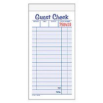 Adams; Carbonless Guest Check Pad, 2-Part, 6 7/8 inch; x 3 3/8 inch;, White, 50 Sheets Per Pad, Pack Of 10 Pads