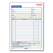 Adams; Carbonless Purchase Order Book, 5 9/16 inch; x 8 7/16 inch;, 3-Part, 50 Set Pad