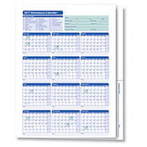 ComplyRight 2017 Attendance Calendar Folders, 9 3/8 inch; x 11 3/4 inch;, White, Pack Of 25