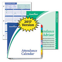 ComplyRight 2017 Attendance Calendar Kit, 8 1/2 inch; x 11 inch;, White, Pack Of 200