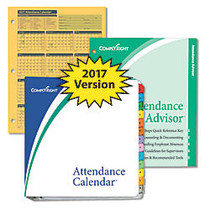 ComplyRight 2017 Attendance Calendar Kit, 8 1/2 inch; x 11 inch;, Yellow, Pack Of 100