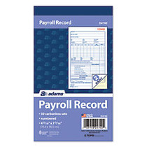 Adams; 2-Part Carbonless Payroll Record Sets Book, 4 3/16 inch; x 7 3/16 inch;, White/Canary, Pack Of 50 Sets