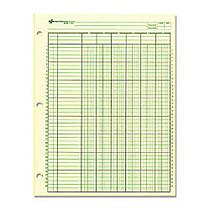 Rediform National Side Punched Analysis Pad - 50 Sheet(s) - Gummed - 11 inch; x 8.50 inch; Sheet Size - 3 x Holes - Green Sheet(s) - Green, Brown Print Color - 50 / Pad