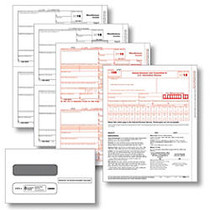 ComplyRight 1099-MISC Inkjet/Laser Tax Forms and Envelopes, 5-Part, 8 1/2 inch; x 11'', White, Pack Of 100 Forms