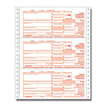 ComplyRight 1099-PATR Continuous Tax Forms, Copies A, State, B And C, 4-Part, 9 inch; x 11 inch;, Pack Of 100 Forms