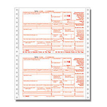 ComplyRight 1099-R Continuous Tax Forms, Copies A, B, C And D, 4-Part, 9 inch; x 11 inch;, Pack Of 100 Forms