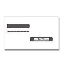 ComplyRight Double-Window Envelopes For Blank 4-Up Laser W-2 5216 And 1099-R 5175 Tax Forms, 5 5/8 inch; x 9 inch;, White, Pack Of 100