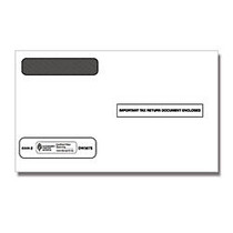 ComplyRight Double-Window Envelopes For W-2 5206 And 5208 Tax Forms, 5 5/8 inch; x 9 inch;, White, Pack Of 100