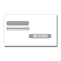 ComplyRight Double-Window Self-Seal Envelopes For 4-Up W-2 And 1099-R Forms, 5 5/8 inch; x 9 inch;, White, Pack Of 100