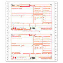 ComplyRight W-2 Tax Forms, Continuous, Employee Copies A, B, C And 1/D, 4-Part, 9 1/2 inch; x 11 inch;, White, Pack Of 100 Forms