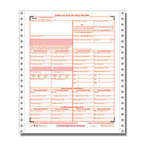 ComplyRight W-2C Tax Forms, Continuous, 2-Part, 9 1/2 inch; x 11 inch;, White, Pack Of 100 Forms