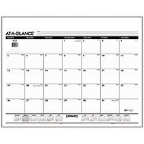AT-A-GLANCE; Desk Pad Refill, 22 inch; x 17 inch;, 30% Recycled, White, January-December 2017