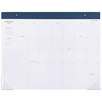 AT-A-GLANCE Monthly Desk Pad Calendar, 22 inch; x 17 inch;, Blue Corners, January-December 2017