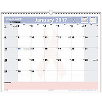 AT-A-GLANCE QuickNotes 30% Recycled Special Edition Breast Cancer Awareness Desk/Wall Calendar, 15 inch; x 12 inch;, January-December 2017