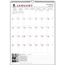 AT-A-GLANCE; 30% Recycled Monthly Wall Calendar, 17 3/4 inch; x 10 7/8 inch;, White, January-December 2015
