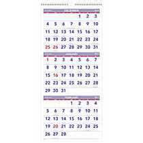 AT-A-GLANCE; 3-Month Wall Calendar, 12 inch; x 27 inch;, 30% Recycled, December 2016&ndash;February 2018