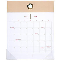 AT-A-GLANCE; Collection Monthly Wall Calendar, 12 inch; x 15 inch;, 60% Recycled, Tan/Gray, January to December 2017