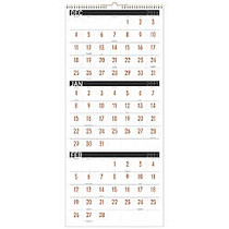 AT-A-GLANCE; Contemporary Wall Calendar, 12 inch; x 27 inch;, 30% Recycled, Copper/Black, December 2016 to February 2018