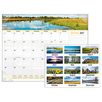 AT-A-GLANCE; Desk Pad Calendar, 22 inch; x 17 inch;, 30% Recycled, Landscape, January&ndash;December 2017