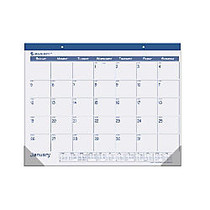 AT-A-GLANCE; Fashion Desk Pad Calendar, 22 inch; x 17 inch;, 30% Recycled, Blue, January-December 2015