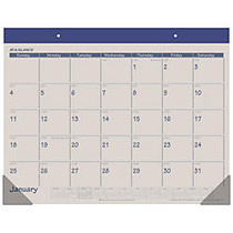 AT-A-GLANCE; Fashion Desk Pad Calendar, 22 inch; x 17 inch;, 30% Recycled, Blue, January-December 2017