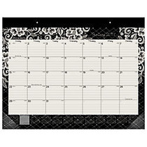 AT-A-GLANCE; Fashion Monthly Desk Pad Calendar, 22 inch; x 17 inch;, 30% Recycled, Lacey, January-December 2017