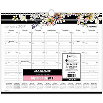 AT-A-GLANCE; Fashion Monthly Wall Calendar, 14 7/8 inch; x 11 7/8 inch;, Monique, January&ndash;December 2017