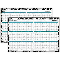 AT-A-GLANCE; Horizontal Academic/Regular Year Erasable Wall Calendar, 24 inch; x 36 inch;, Madrid, July 2016 to December 2017/January to December 2017