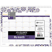 AT-A-GLANCE; Monthly Wall Calendar, 11 inch; x 8 1/2 inch;, Abby, January to December 2017