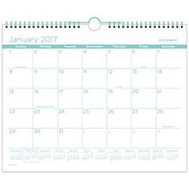 AT-A-GLANCE; Monthly Wall Calendar, Color Play, 15 inch; x 12 inch;, 30% Recycled, Teal/White, January to December 2017