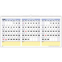 AT-A-GLANCE; QuickNotes; Horizontal 3-Month Reference Wall Calendar, 23 1/2 inch; x 12 inch;, 30% Recycled, December 2016-February 2018