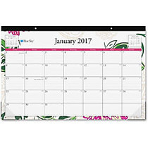 Blue Sky Dahlia Desk Calendar Pad - Julian - Monthly, Daily - 1 Year - January till December - 1 Month Single Page Layout - 17 inch; x 11 inch; - Desk Pad - Multicolor - Writable Surface, Notes Area, Appointment Schedule, Reference Calendar, Acid-fre