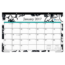 Blue Sky; 50% Recycled Desk Pad Calendar, 17 inch; x 11 inch;, Barcelona, January-December 2017