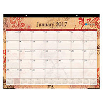 Blue Sky; 50% Recycled Desk Pad Calendar, 22 inch; x 17 inch;, Heather, January-December 2017