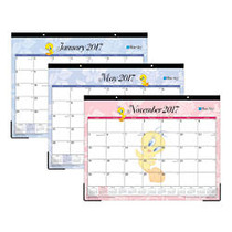 Blue Sky; Desk Pad Calendar, 22 inch; x 17 inch;, 50% Recycled, Looney Tunes, January-December 2017