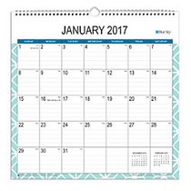 Blue Sky&trade; Academic Fashion Monthly Wall Calendar, 12 inch; x 12 inch;, 50% Recycled, Torino, January to December 2017