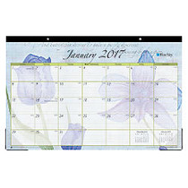 Blue Sky&trade; Monthly Desk Pad Calendar, 17 inch; x 11 inch;, 50% Recycled, Emily, January-December 2017
