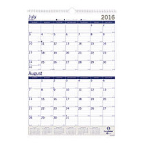 DuraGlobe&trade; Academic Year Monthly Wall Calendar, 12 inch; x 17 inch;, July 2016 to July 2017