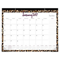 Nicole Miller Monthly Lined Desk Pad, 22 inch; x 17 inch;, 50% Recycled, Leopard, January to December 2017