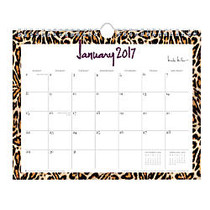 Nicole Miller Monthly Lined Wall Calendar, 11 inch; x 8 3/4 inch;, 50% Recycled, Leopard, January to December 2017