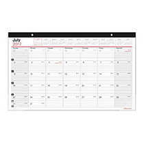 Office Wagon; Brand Monthly Academic Desk Pad Calendar, 17 3/4 inch; x 10 7/8 inch;, 30% Recycled, July 2017 to June 2018