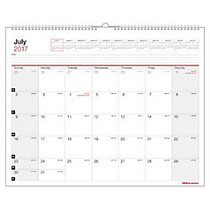 Office Wagon; Brand Monthly Academic Wall Calendar, 15 inch; x 12 inch;, 30% Recycled, July 2017 to June 2018