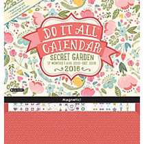 Orange Circle Studio&trade; 17-Month Do It All Wall Calendar, Secret Garden, 12 inch; x 12 7/8 inch;, Multicolor, August 2015-December 2016