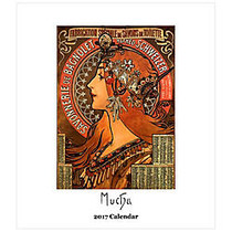 Retrospect Monthly Desk Calendar, 6 1/4 inch; x 5 1/2 inch;, Alphonse Mucha, January to December 2017