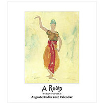 Retrospect Monthly Desk Calendar, 6 1/4 inch; x 5 1/2 inch;, Rodin, January to December 2017