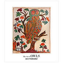 Retrospect Monthly Desk Calendar, 6 1/4 inch; x 5 1/2 inch;, The Art Of Owls, January to December 2017